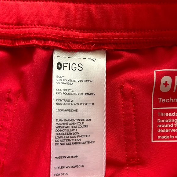 Figs Red Long Sleeve Scrubs - Picture 7 of 9